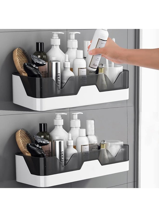 Shower Caddy Adhesive Shower Shelf for Bathroom 2 Pack: Premium Wall Mount Bathroom Organizer Shelf - No Drilling Sower Organizer - Upgraded Rustproof Kitchen Storage Rack - Image 1